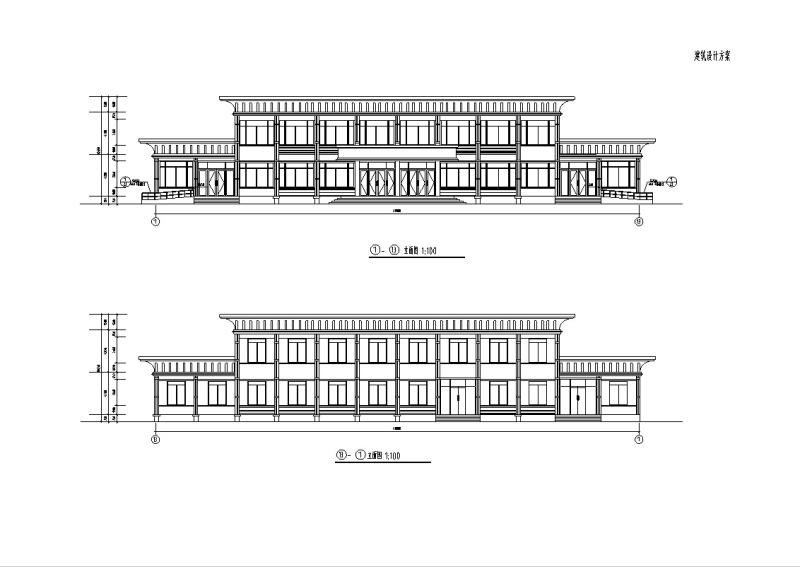 3套现代独栋餐厅建筑设计方案CAD施工图纸(钢筋混凝土结构) - 4