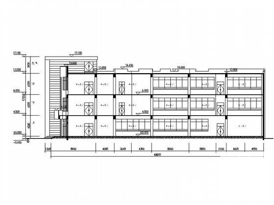 中学3层食堂建筑方案设计CAD图纸 - 2