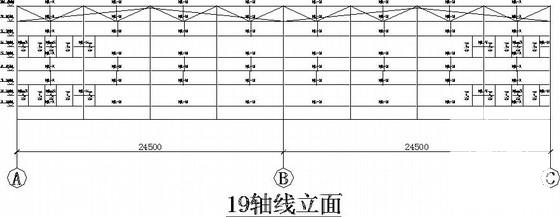 两连跨双层门式刚架厂房结构CAD施工图纸 - 3