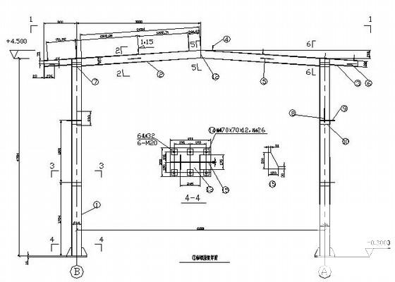 门式刚架库房结构CAD施工图纸(带吊车梁) - 2