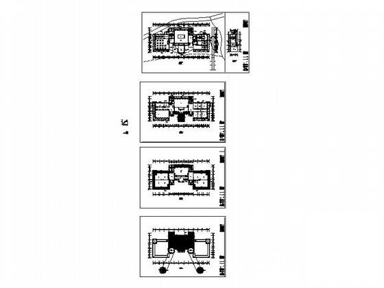 别墅区3层会所建筑方案设计CAD图纸 - 3