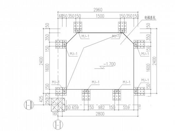 卫生服务中心电梯钢框架结构CAD施工图纸（独立基础） - 3