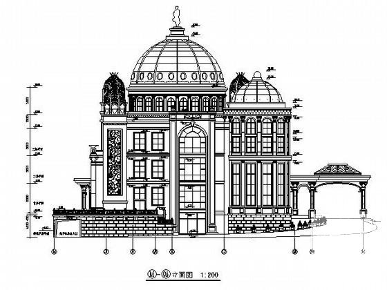 帝景小区3层豪华会所建筑扩初图纸（效果图纸）(多功能报告厅) - 4