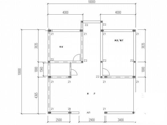 两层钢结构别墅结构CAD施工图纸（建施） - 1