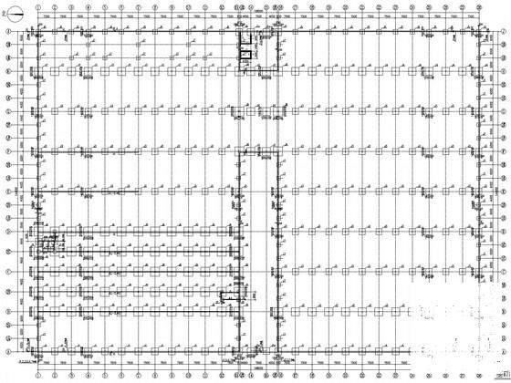 局部2层门式刚架厂房结构CAD施工图纸(平面布置图) - 2