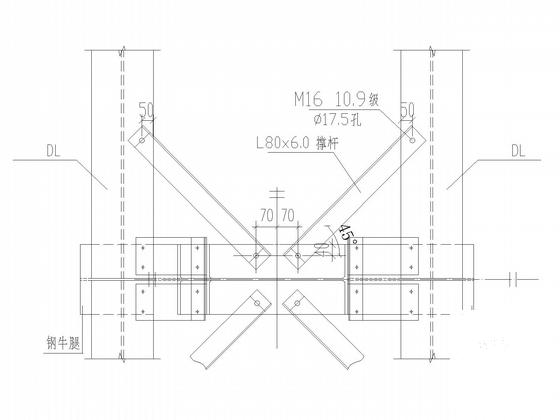 局部2层门式刚架厂房结构CAD施工图纸(平面布置图) - 4