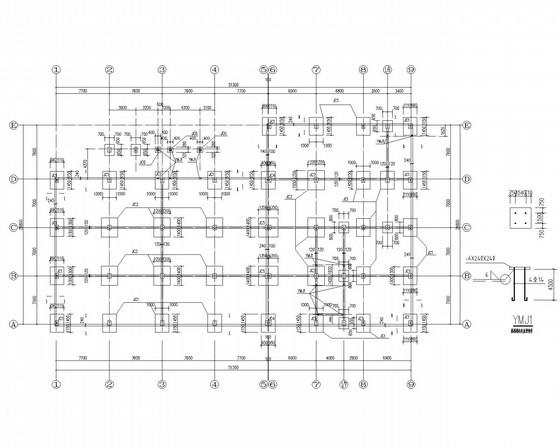 综合市场多层门式钢架结构CAD施工图纸(建施)(平面布置图) - 2