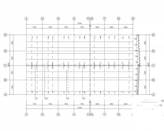 综合市场多层门式钢架结构CAD施工图纸(建施)(平面布置图) - 4