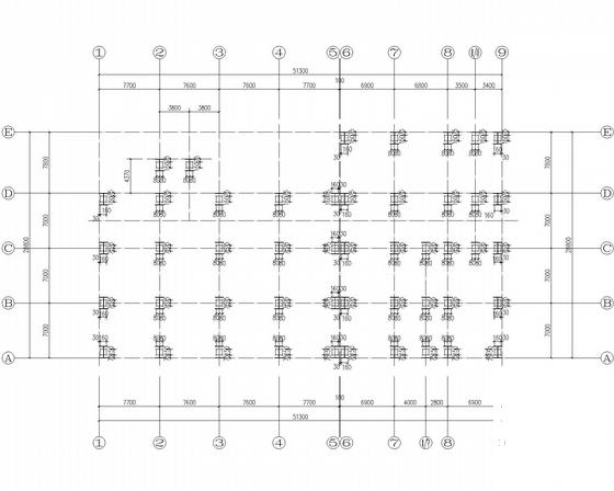 综合市场多层门式钢架结构CAD施工图纸(建施)(平面布置图) - 5