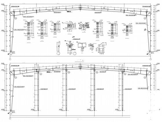 31.7米跨门式刚架厂房结构CAD施工图纸（独立基础） - 1