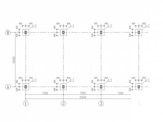 三联跨门式刚架厂房结构CAD施工图纸（独立基础） - 2