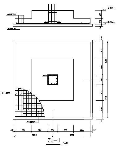 3层框架结构综合楼结构CAD施工图纸（6度抗震） - 3