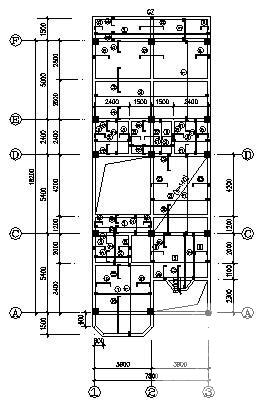 4层框架别墅结构CAD施工图纸（建筑图纸）(基础平面图) - 2