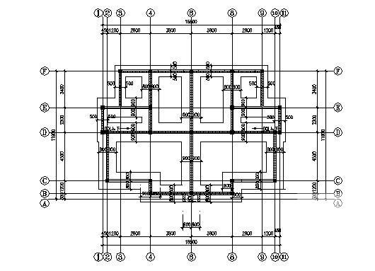 3层砖混联排别墅结构CAD施工图纸（建筑图纸） - 1