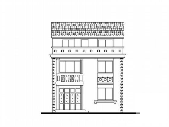 中式风格3层小康农居建筑CAD图纸 - 1