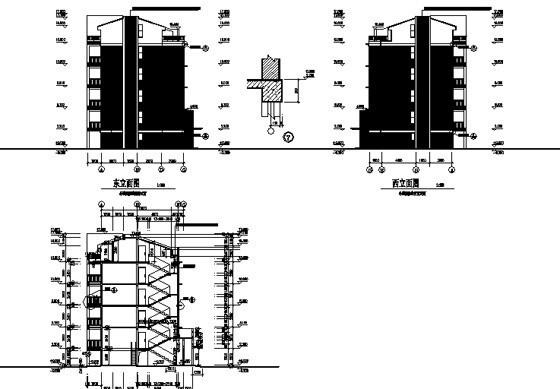 中式风格小区二期工程-阳光排屋建筑施工CAD图纸(3号、4号、9号楼) - 4