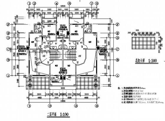 中式风格山庄别墅C区Bsa型建筑CAD图纸 - 3