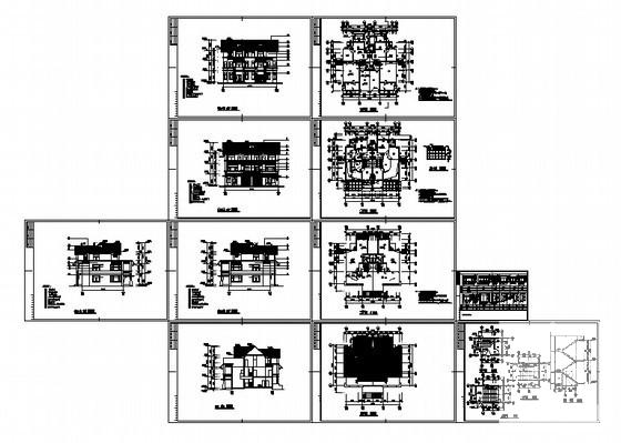 中式风格山庄别墅C区Bsa型建筑CAD图纸 - 4