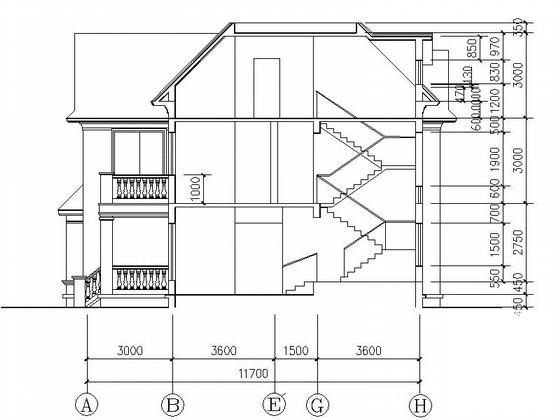 欧陆风格2层独栋别墅建筑扩初图纸（建筑面积：254平米建筑高度：9.3m） - 2