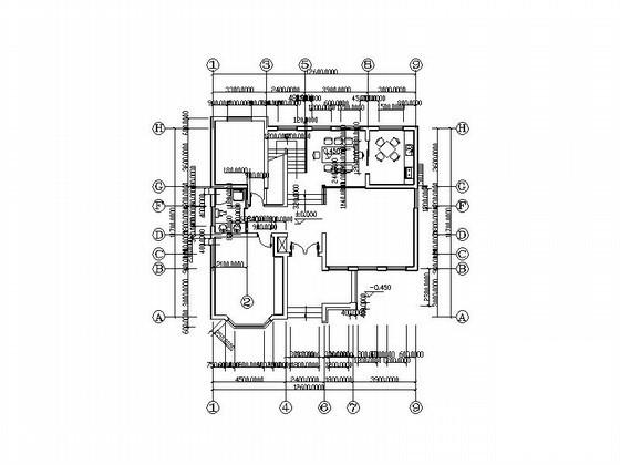 欧陆风格2层独栋别墅建筑扩初图纸（建筑面积：254平米建筑高度：9.3m） - 3