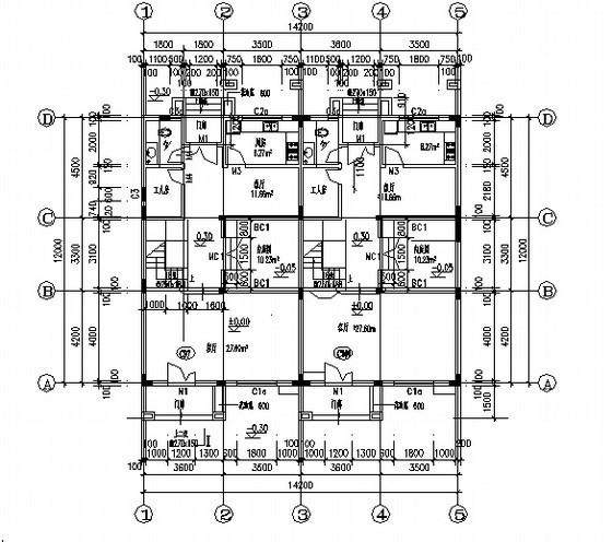 山庄别墅C区CL-A型建筑CAD图纸（砌体结构） - 3