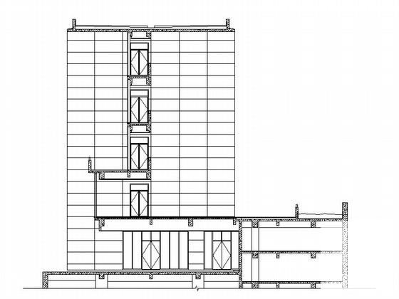框架剪力墙4层办公楼建筑CAD施工图纸 - 1