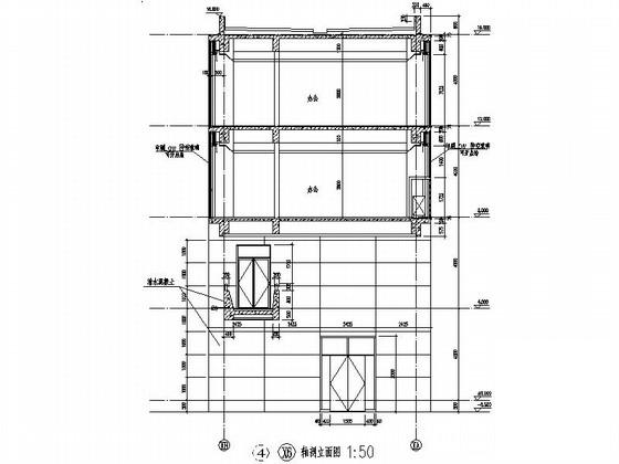 框架剪力墙4层办公楼建筑CAD施工图纸 - 2