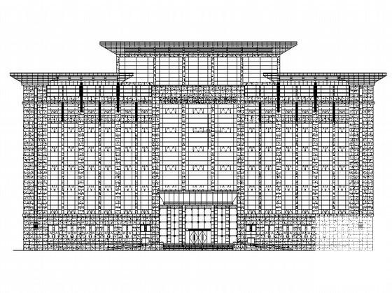 现代风格9层财政局幕墙建筑CAD图纸 - 1