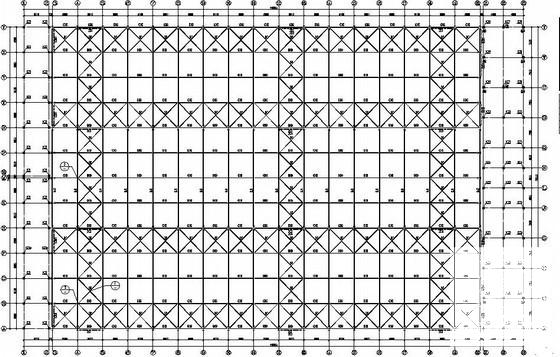 钢结构厂房结构CAD施工图纸（24米跨带吊车）(平面布置图) - 2