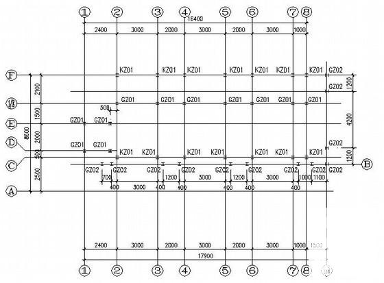 2层钢结构售楼处结构CAD施工图纸 - 1