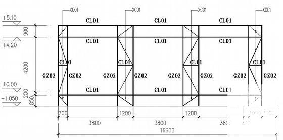 2层钢结构售楼处结构CAD施工图纸 - 4