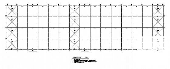 钢结构厂房结构CAD施工图纸（单层27米跨）(平面布置图) - 2