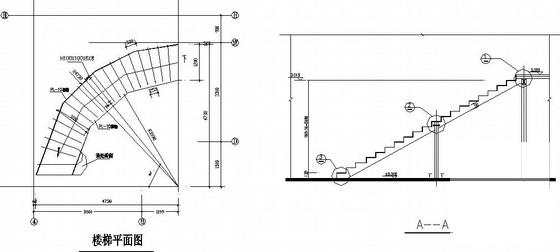 3层轻钢别墅结构CAD施工图纸(坡屋顶弧形楼梯) - 3