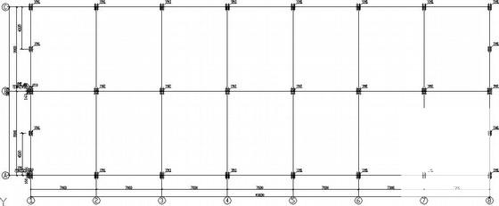 3层门式刚架学校餐厅结构CAD施工图纸(独立基础)(平面布置图) - 1