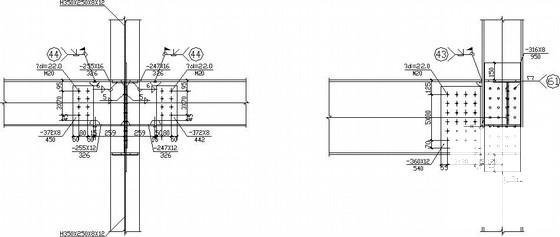 3层门式刚架学校餐厅结构CAD施工图纸(独立基础)(平面布置图) - 4