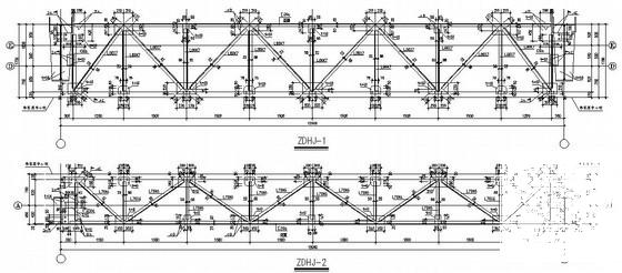 重钢结构厂房结构CAD施工图纸（格构柱100T吊车）(平面布置图) - 3