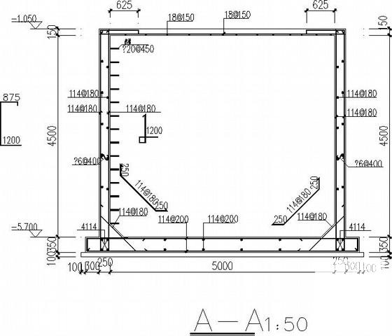 研究所污水处理池结构CAD施工图纸 - 1