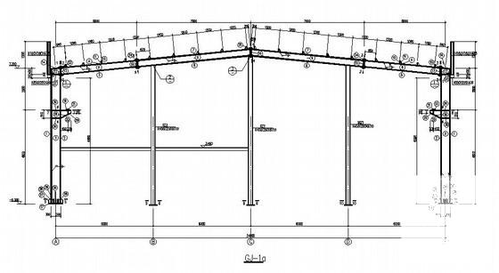 钢结构厂房结构CAD施工图纸（独立基础带吊车）(轻型门式刚架) - 3