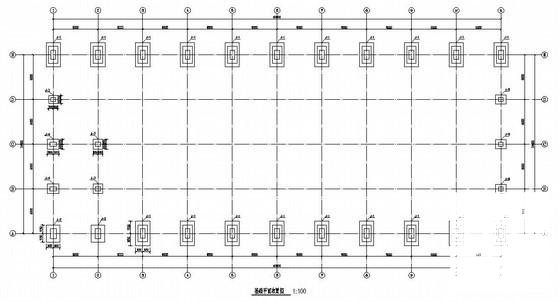 钢结构厂房结构CAD施工图纸（独立基础带吊车）(轻型门式刚架) - 4