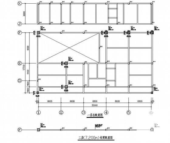 单层轻钢结构汽车4S店结构CAD施工图纸 - 2