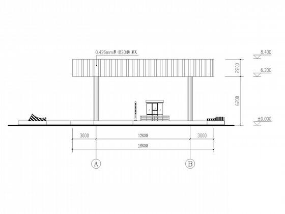 高速公路收费站矩形网架结构CAD施工图纸 - 1