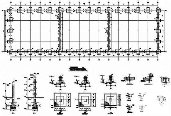 27米跨独立基础单层厂房结构CAD施工图纸(平面布置图) - 1