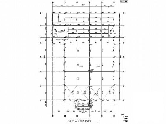 单层独立基础全钢框架结构综合楼结构CAD施工图纸(现浇钢筋混凝土) - 2