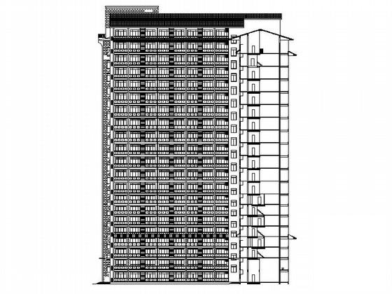 17层公寓式酒店建筑扩初CAD图纸 - 1