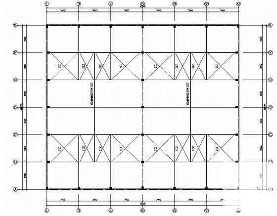 21米跨钢结构厂房结构CAD施工图纸（钢结构） - 1