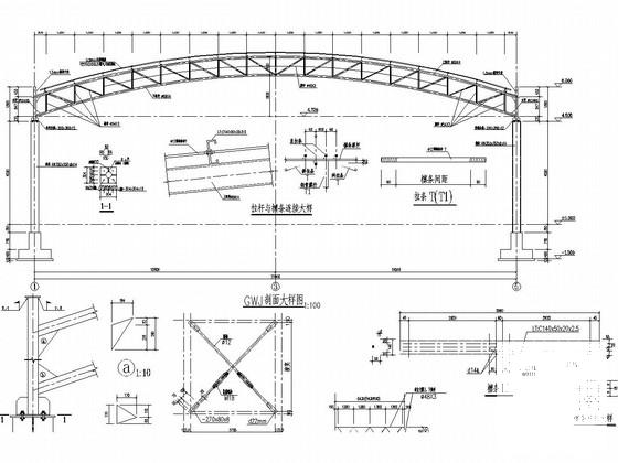 钢结构菜市场农贸大棚结构CAD施工图纸 - 4