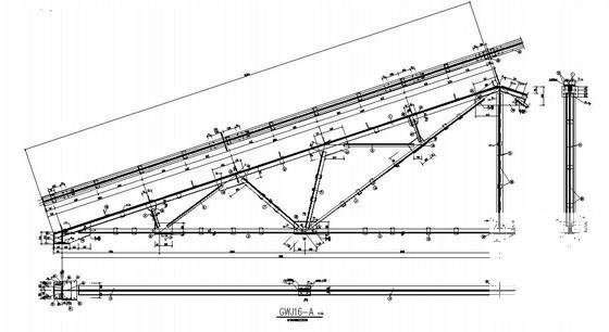 会所三角型钢屋架结构CAD施工图纸(梁配筋图) - 3
