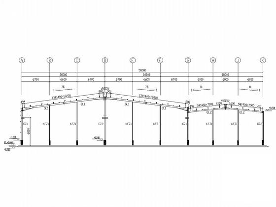 20米跨门刚结构家具厂厂房结构CAD施工图纸（门式刚架） - 4