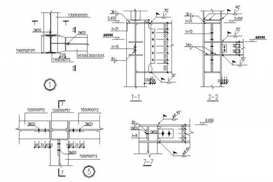 钢结构连廊结构CAD施工图纸（建筑CAD施工图纸） - 3