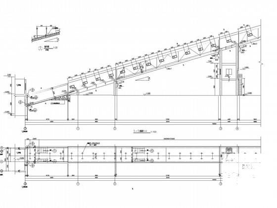 带式输送机栈桥钢桁架结构CAD施工图纸（独立基础）(平面布置图) - 1